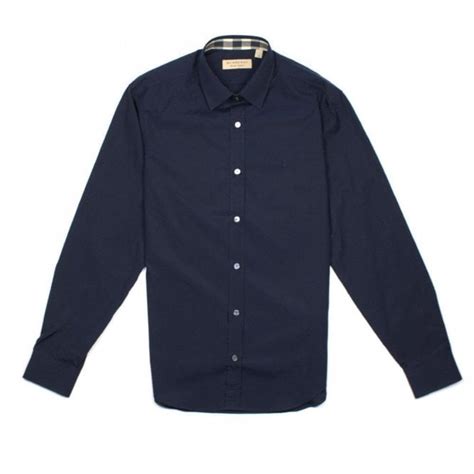 blue burberry dress shirt|navy blue burberry shirt.